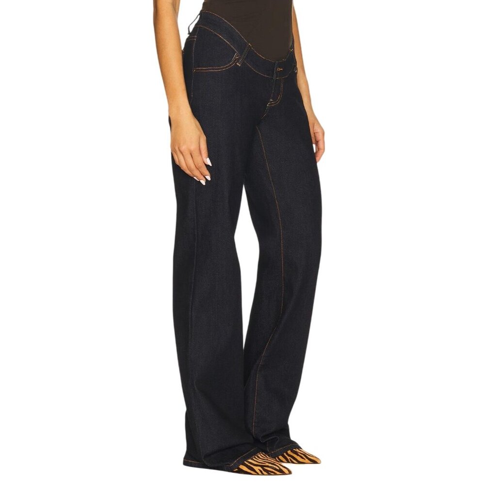 LIONESS Cocoon Jeans in Dark Denim Small Womens Low Rise Denim Pants - Picture 3 of 16